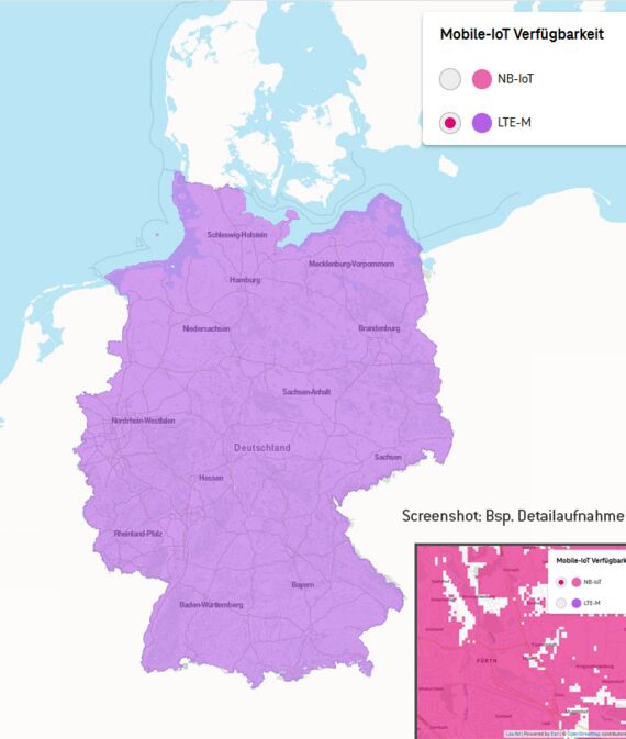 Screenshot Telekom Map https://t-map.telekom.de/tmap2/mobileiot/